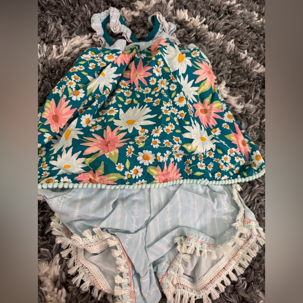 Matilda Jane Teal and Pink Floral Kids Set